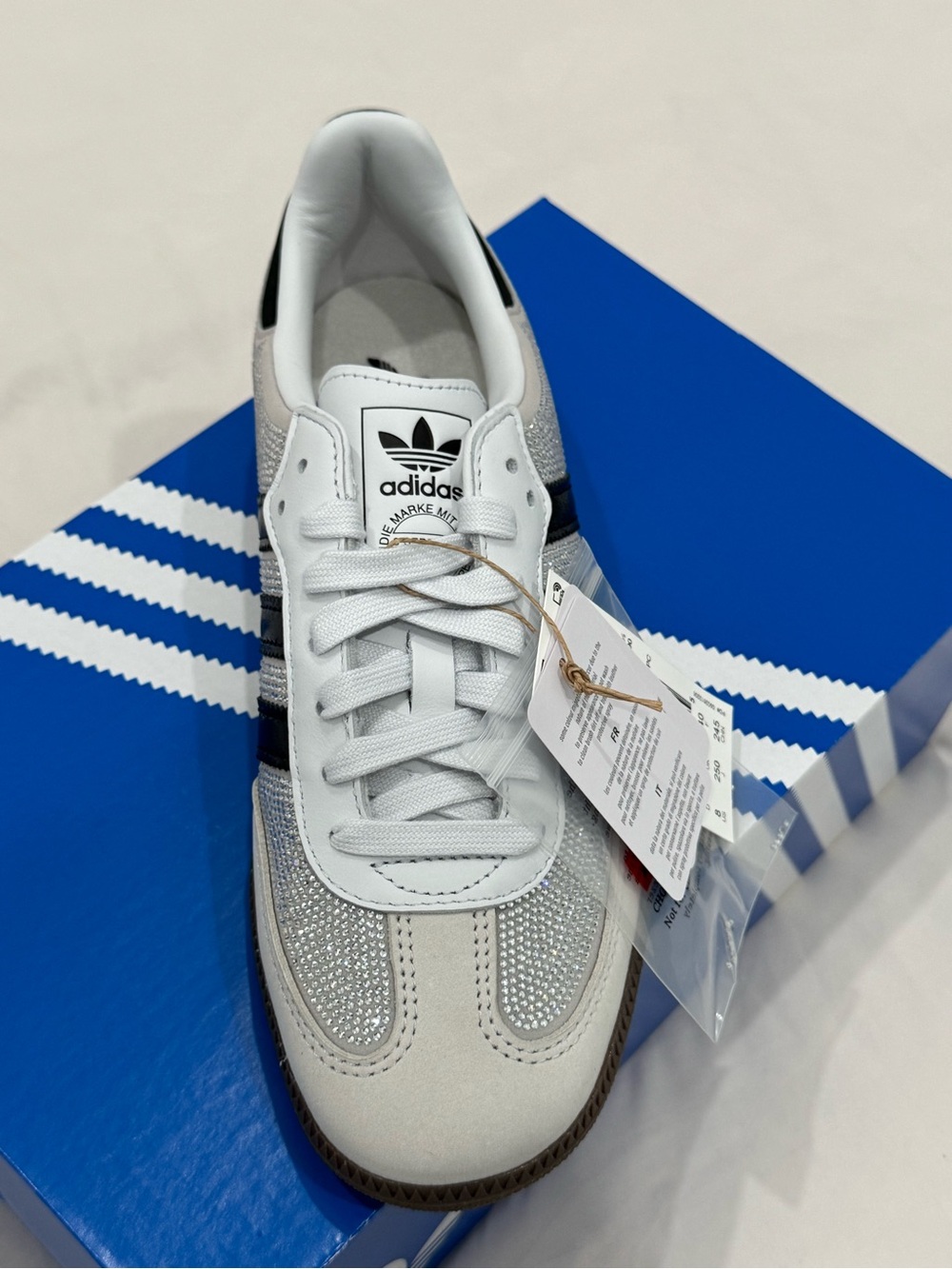 adidas Samba Core White with Black Stripes Men's Sneakers